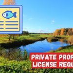 Fishing license with pond in background
