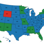 Map showing each state's senior fishing license offerings.