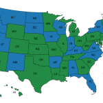 Map of states offering free or discounted veteran fishing licenses